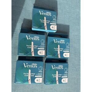 5x Gillette Venus Facial Hair & Skin Care Razor Refills 4 Cartridges Each